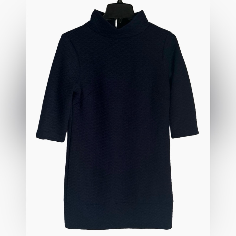 Quiet Luxury Tunic Dress Sail To Sable Quilted Nautical Coastal Blue Sz 8 Medium - Picture 1 of 4